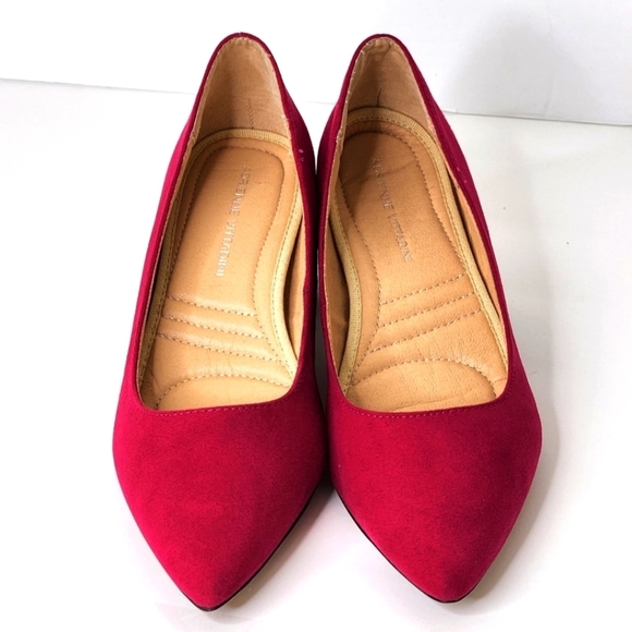 Adrienne Vittadini Flori Suede Pointed Toe Metallic Heel Pumps Size 7.5 - Picture 3 of 8